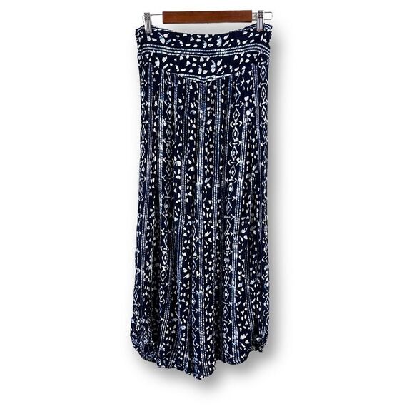 Free People Pants - Free People Elena blue print wide‎ leg pants size S